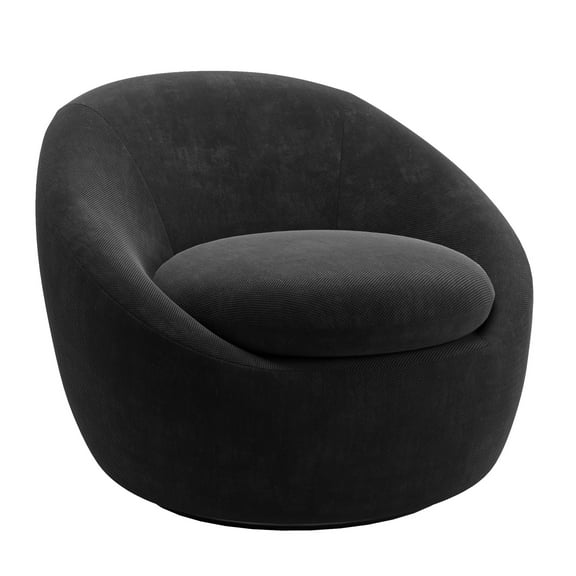 Weston Home Velin Chenille Swivel Accent Chair, Black