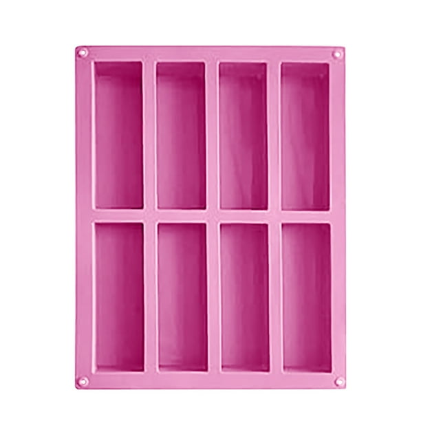 Pisexur Batería de cocina Molde rectangular de silicona de 8 cavidades para barras nutricionales/barras energéticas de cereales, trufas de chocolate y pan. para la cocina del hogar