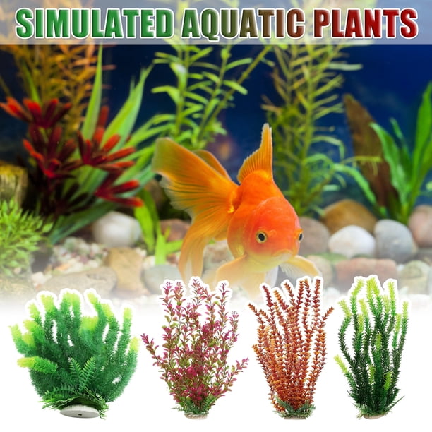 Xihbxyly Decoración de Césped para Acuario, Plantas de Plástico Vibrantes, Diseño de Base de Piedra, Fácil de Limpiar, para Agua Dulce y Salada, Accesorio Decorativo para Peceras, Incluye 1 Pieza