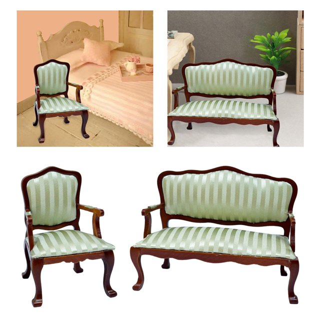 Sofá de M en Miniatura para Decoración de Muebles de , Modelo de Escena en Miniatura para Decoración para Sala de Estar, 1:12+Sofá perfke Sofá en miniatura de casa de muñecas