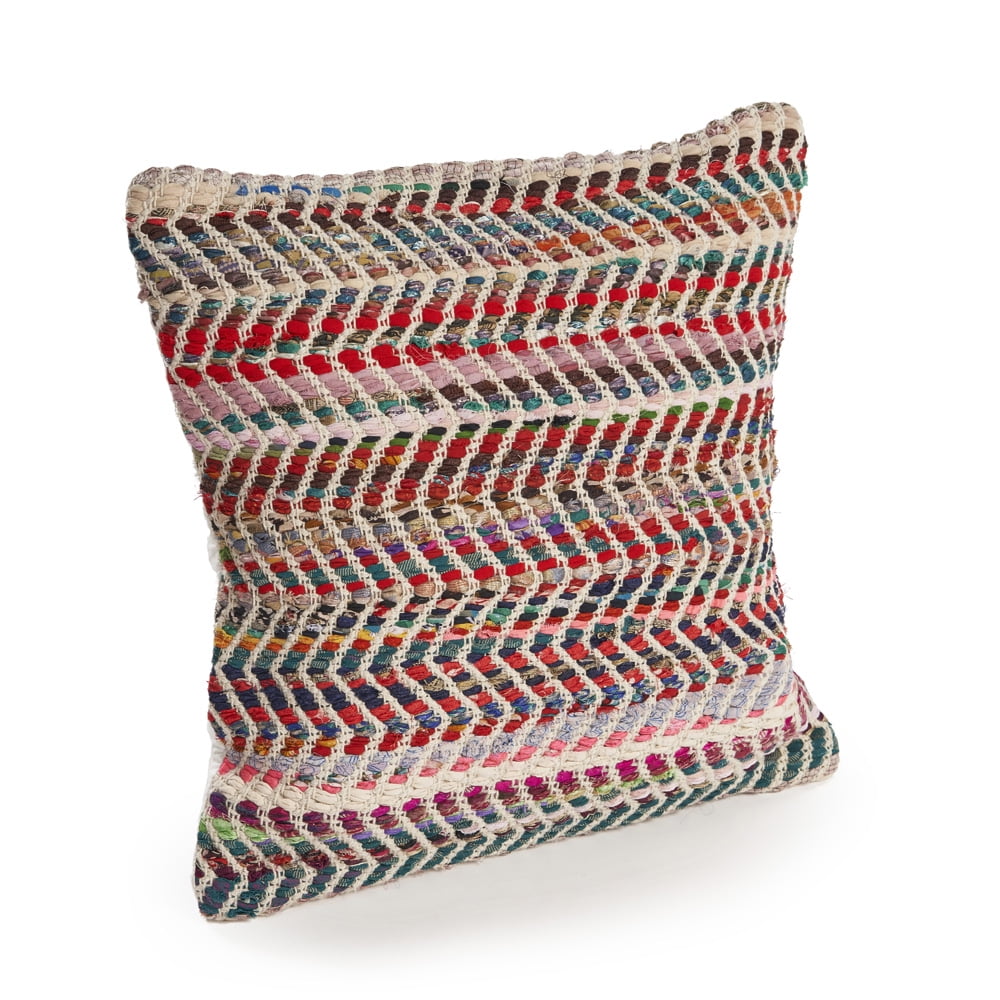 Ox Bay Nomad 18" x 18" Rainbow Chevron Striped Performance Blend Adult Decorative Throw Pillow Cover