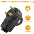 thumbnail image 2 of OPL5 30AMP RV Remplacement Mâle Fiche Adaptateur RV Prise Électrique RV 30 AMP Prise avec Facile Débrancher la Conception de la Poignée, 2 of 5