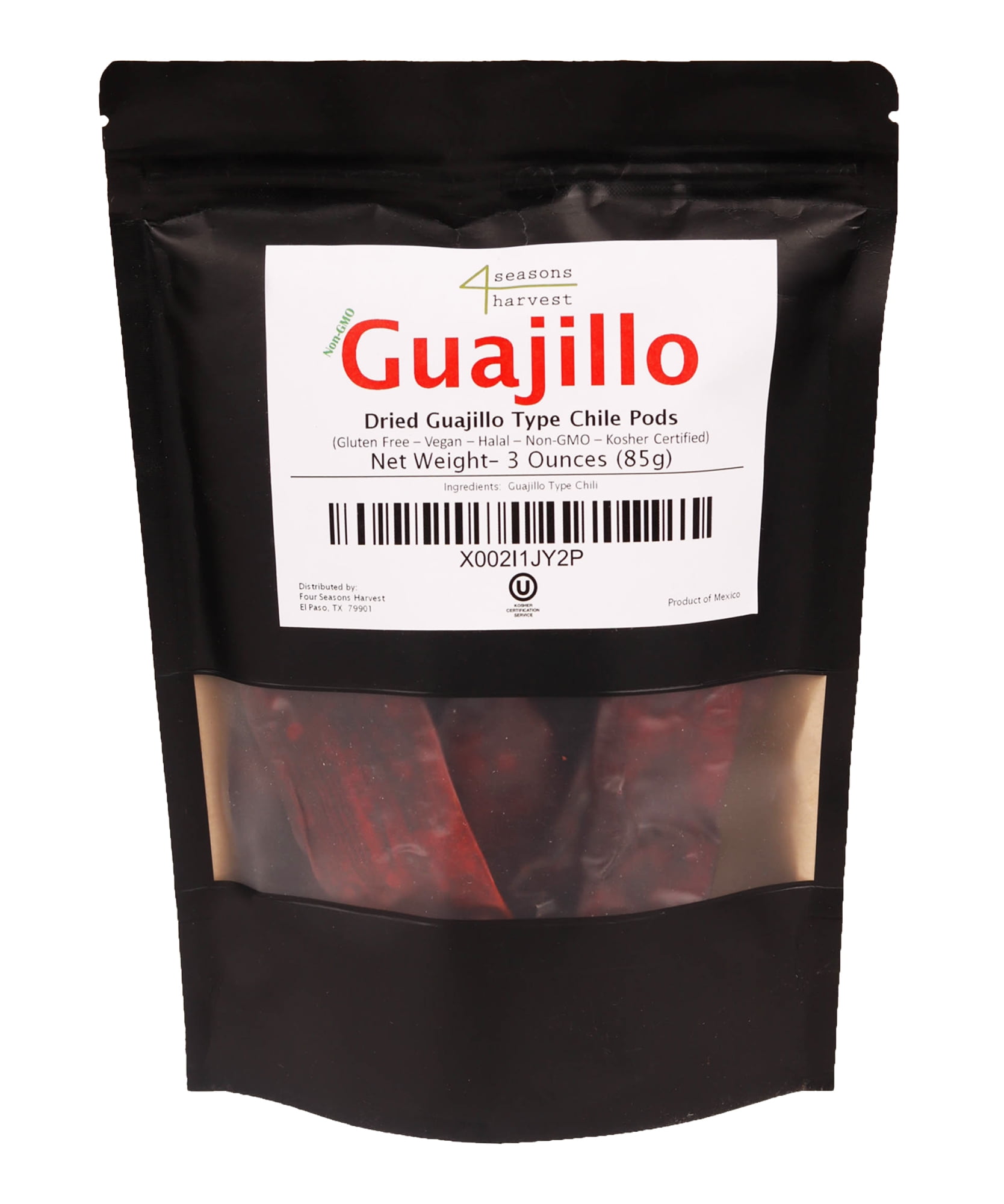 Four Seasons Harvest Guajillo Type Chili Whole Pods (NonGMO & Kosher