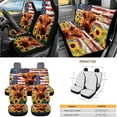 thumbnail image 6 of Uorisanigo Highland Cow US Flag 15 PCS Car Seat Cover Full Set, with Steering Cover Seat Belt Strap Covers Trash Bin Rear View Mirror Covers Coaster Air Vent Storage Holder Car Decor Universal Fit, 6 of 7