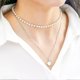 thumbnail image 2 of Gargantilla con cadena colgante de perlas de imitación de doble capa elegante para mujer, regalo de joyería, dorado, código de modelo 24115 dorado, 2 of 5