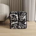 thumbnail image 5 of 15” Black Stylish Vintage Linen Fabric Cross Weave Square Modern Chair Modern Home Upholstered Seating, 5 of 7