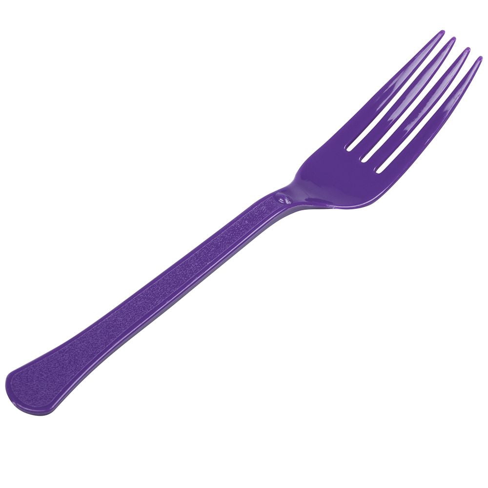 JAM Paper Premium Utensils Party Pack, Plastic Forks, Purple, 50 Disposable Forks/Pack