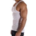 thumbnail image 3 of 9 Men A-Shirt Cotton Tank Top Muscle Ribbed Casual Tee Muscle Undershirt White L, 3 of 3