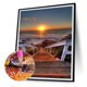 thumbnail image 1 of Cuadros Decorativos 5D bricolaje taladro redondo completo diamante pintura puesta de sol Kit decoración del hogar artesanía (E2120) Ehuebsd embutido en tela, 1 of 8
