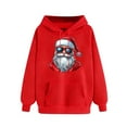 thumbnail image 6 of YueHuiYing Women's Printed Sleeves Long Sleeved Top Hooded Santa Claus Cartoon Pattern Sweatshirt, 6 of 6