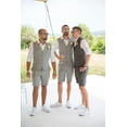 thumbnail image 6 of Men's Linen Shorts Suit Set - 2 Piece Wedding Groom/Beach Formal Suit -  Vest & Shorts, 6 of 10