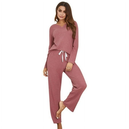 

Pretty Comy Women s Plus Size Pajamas Set Long Sleeve Sleepwear Night Shirt Soft Pjs Lounge Sets