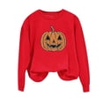 thumbnail image 4 of Fnooota Womens Halloween Sweatshirts, Fashion Rhinestone Graphic Pullover Long Sleeve Halloween Tops Red Size S, 4 of 5