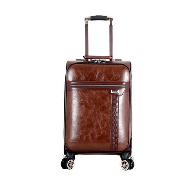 Maleta de viaje con ruedas de 20 pulgadas para hombre, Maleta de cuero PU, bolsa de equipaje con ruedas de viaje de 24 pulgadas, Maleta giratoria de 18 pulgadas