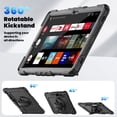 thumbnail image 5 of Case for Samsung Galaxy Tab S10+ Plus 2024/S9 FE+ Plus 12.4 inch with Screen Protector, 360 Degree Rotating Kickstand Hand Strap Shockproof Cover with Shoulder Strap, Black, 5 of 7