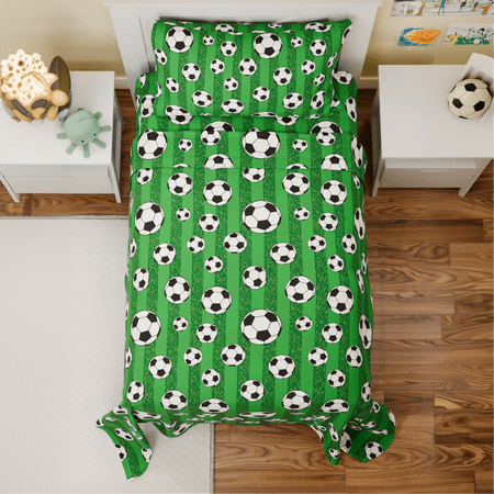 CGK Linens Soft & Vibrant Kids Sheet Set - Twin Size Soccer Green