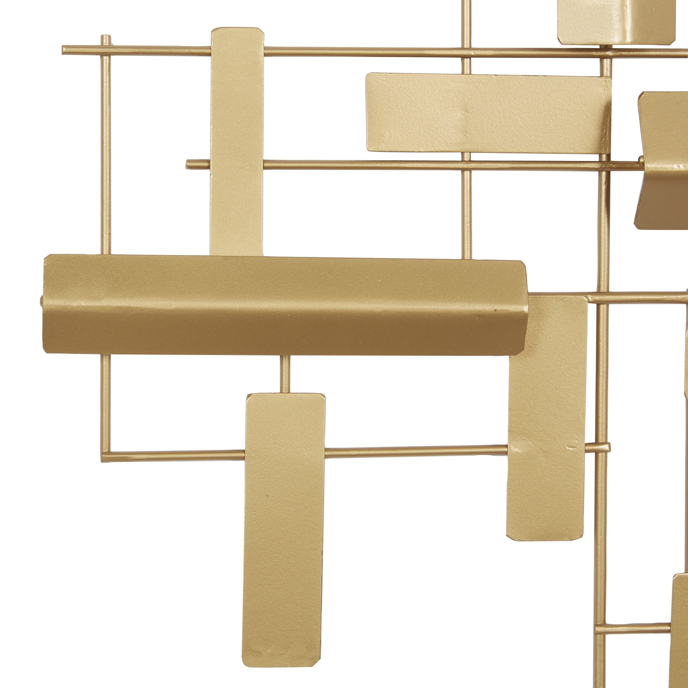 CosmoLiving by Cosmopolitan Gold Metal 3D Stripe Geometric Wall Decor