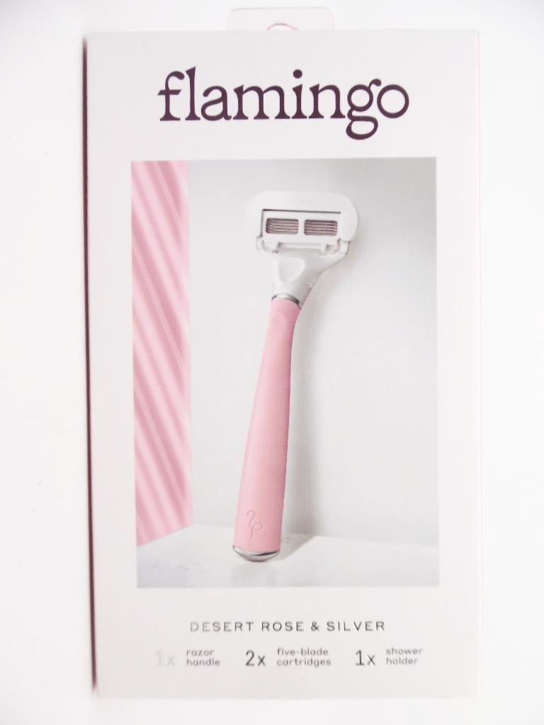 Flamingo Womens 5blade Razor w/Replacement Blade Cartridge Desert Rose