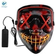 thumbnail image 2 of Deago Halloween Mask LED Light Up EL Wire Cosplay Glowing Mask The Purge Movie Scary Festival Costume with AA Battery, 2 of 4