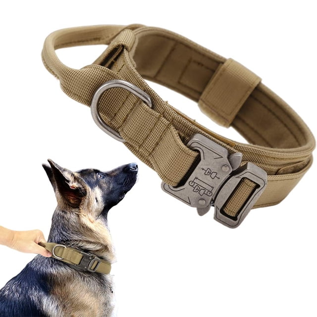 Collar táctico militar Xqpetlihai de nailon ajustable para perro