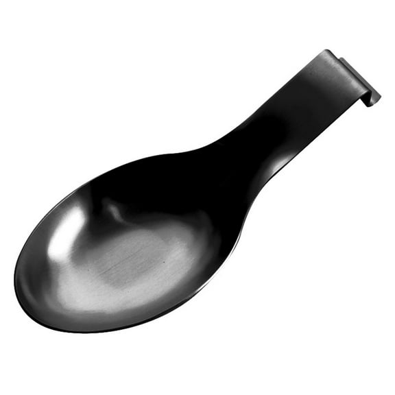 mnjin stainless steel spoon rest,spatula ladle holder, stainless steel utensil spoon rest holder, brushed finish, dishwasher safe black
