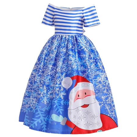 

Tejiojio Summer Girls Princess Long Skirts Clearance European And American Children s Multiple Styles Printing Theme Party Dress