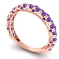 thumbnail image 2 of 3.13 ctw Wedding Band for Women - 18K Rose Gold Natural Amethyst Stackable Eternity Ring, 2 of 6