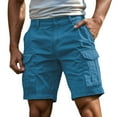 thumbnail image 2 of TrendOFT Cargo Shorts for Men Relaxed Fit Tactical Cargo Short Pants Retro Work Shorts with Multi Pockets Dark Blue S, 2 of 7