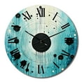 thumbnail image 2 of Designart "Blue And Black Minimalism Moon III" Abstract Collages Oversized Wall Clock, 2 of 5