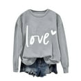 thumbnail image 2 of Itsame Valentine's Sweatshirt Womens Long Sleeve T-Shirts Loose Crew Neck Tops Gray Size XL, 2 of 5