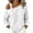 03# White, variant on Women's Cotton Tops Ihhxva Loose Fit off Shoulder Blouse with Adjustable Waist Buckle Top Casual Summer Boho Chic Flowy A-Line Yarn Dyed Blouson S-2XL