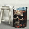 thumbnail image 7 of KLL Vintage Butterfly Flower Skull Waterproof Foldable Laundry Hamper Bucket with Handles for Storage Bin,Kids Room,Home Organizer (Medium ), 7 of 7