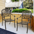 thumbnail image 6 of Tcbosik Cast Aluminum Patio Dining Chairs Set of 2, Stackable Chair with Armrest, Outdoor Bistro Chair for Balcony, Backyard, Garden, Patio, Antique Bronze, 6 of 8