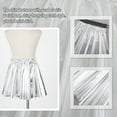 thumbnail image 7 of Alvivi Kid Girls Shiny Metallic Pleated Mini Skirts Skater Skort Athletic Dress Cheerleading Costume Silver 13-14, 7 of 7