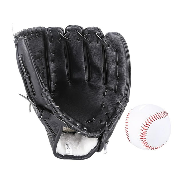Guante de campo de béisbol y guante de sóftbol reforzado con bolas resistente al desgaste guante de mano izquierda duradero para entrenamiento de 105 pulgadas negro Sunnimix Guantes de receptor de béisbol