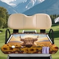 thumbnail image 2 of Uorisanigo Aztec Golf Cart Seat Cover with 4 Pockets Sunflower Highland Cow Golf Cart Seat Towel Blanket Fits for EZGO, Club Car, Yamaha Front Seat Protector, Easy to Install & Clean, 2 of 7