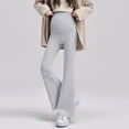 thumbnail image 2 of Cavosen Yoga Maternity Leggings Over The Belly Support Flare Casual Pants Solid Pregnancy Pants Breathable Dress Pants Gray M, 2 of 6