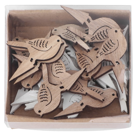 72pcs Wooden Easter Decor Festival Wood Slices Cartoon Pattern Festival Decor