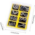 thumbnail image 2 of Yazoeia Metal Wire Puzzle Set of 24, Brain Teaser IQ Test, Logical Thinking Development Metal Link Unlock Interlock Toys, Chinese Ring Magic Trick Toy for Kids Adults Challenge CJC912-180309, 2 of 7