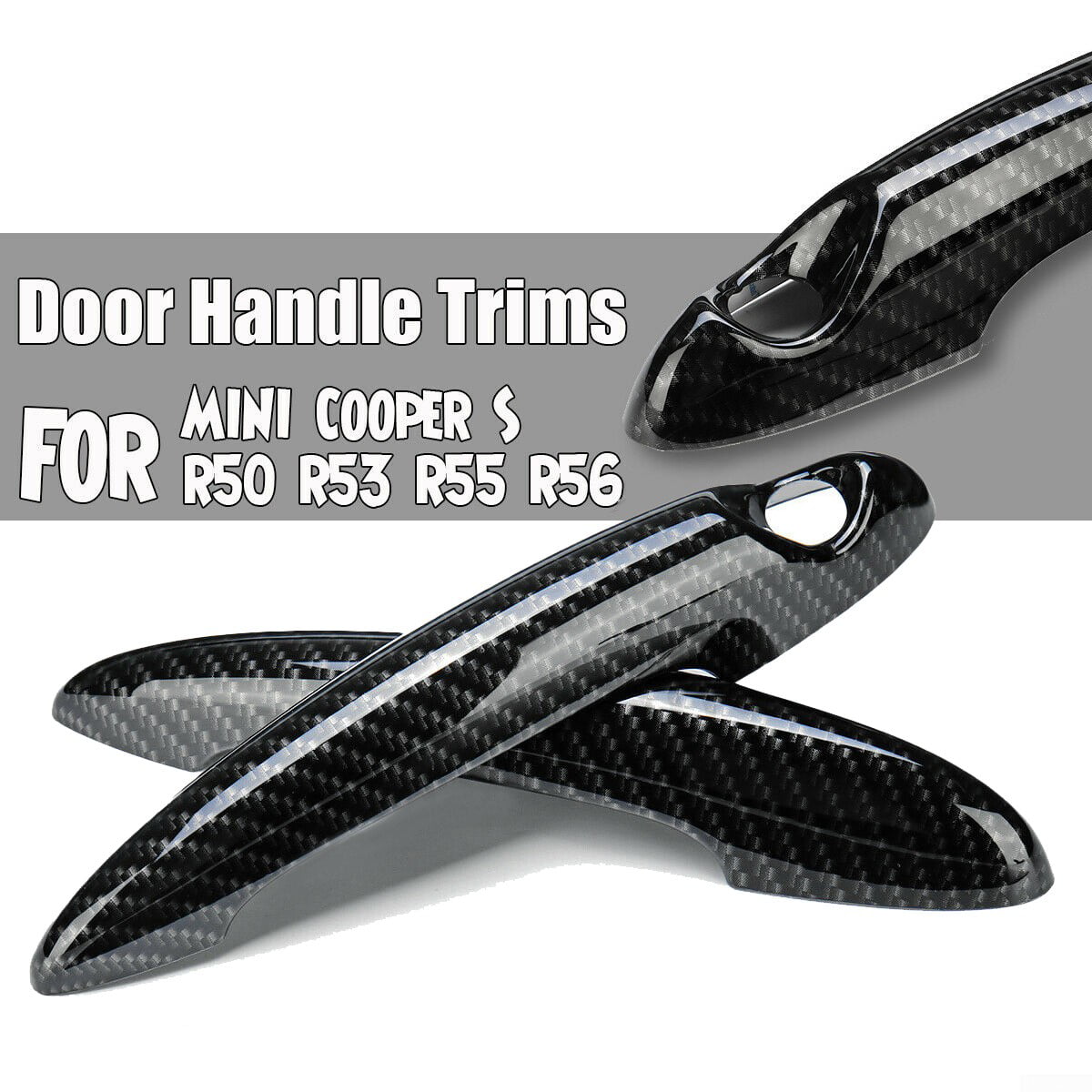 Door Handle Panels Gloss Black Keyless Go for Mini Cooper F56 F57 Cabriolet 
