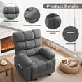 thumbnail image 3 of JMYMRY Rocker Recliner Chair with Side Pockets, Adjustable Lounge Chair with Elegant Design for Living Room, Bedroom, Grey, 3 of 7