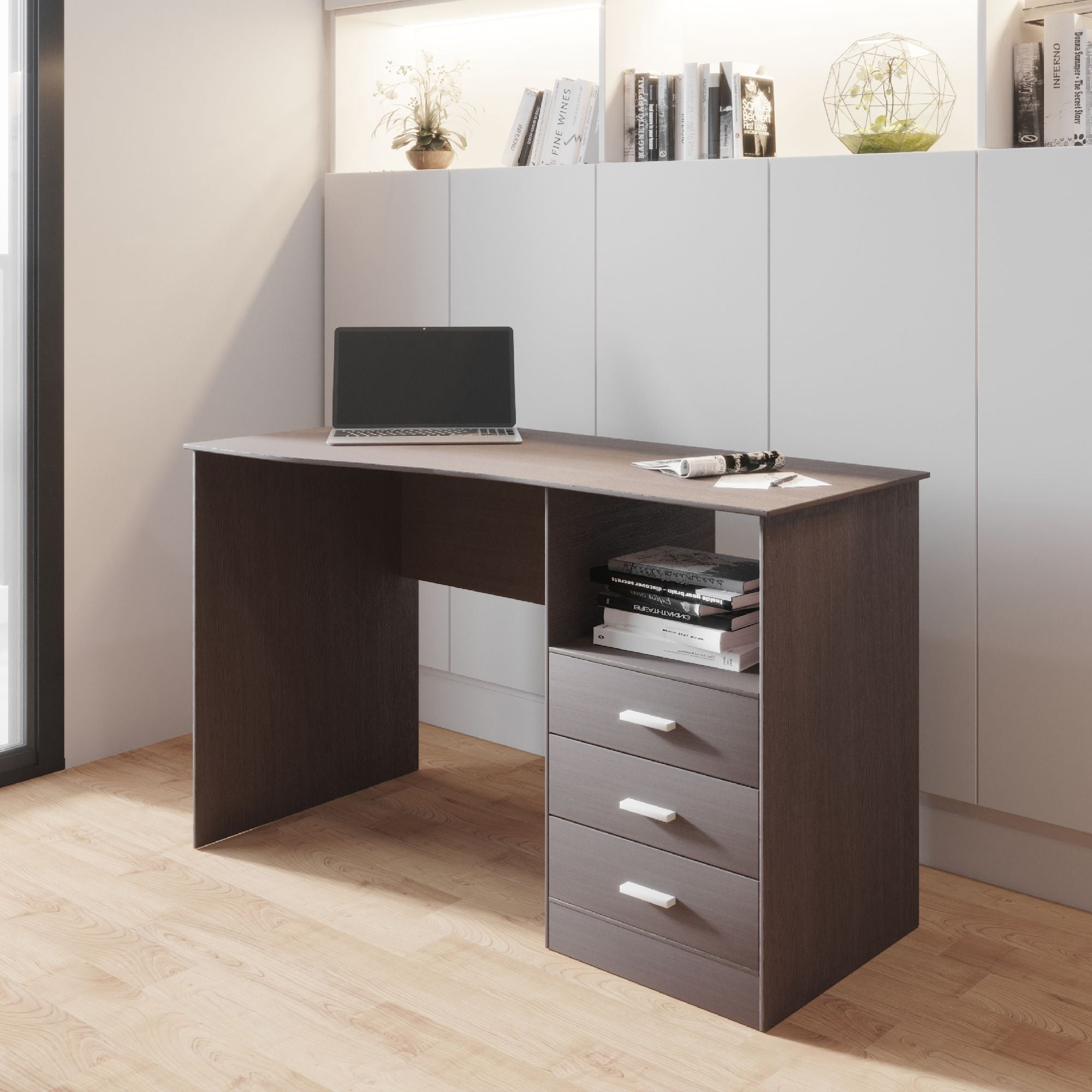 Techni Office Solutions 51.25" Brown Espresso Unique Techni Mobili Classic Computer Desk with
