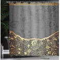 thumbnail image 3 of Ambesonne Eastern Shower Curtain, Oriental Abstract Floral, 69"Wx84"L, Dimgray Almond, 3 of 4