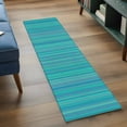 thumbnail image 3 of Turquoise Stripes 2'x6' Runner Rugs for Hallway Kitchen Bedside Non Slip Washable, Modern Abstract Art Striped Farmhouse Entryway Rug Runners with Rubber Backing, Long Carpet Runner for Laundry Room, 3 of 8
