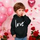 thumbnail image 5 of Sudadera con capucha y estampado de corazón de San Valentín, sudadera de manga larga para niños y niñas, chaqueta para niñas de talla mediana y grande., 5 of 7