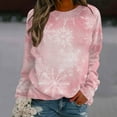 thumbnail image 2 of Women's Oversized Christmas Snowflake Sweatshirt - Funny Graphic Crewneck Long Sleeve Pullover, Soft Cotton-Polyester Holiday Top, 2 of 5