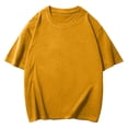 thumbnail image 4 of NinXxx Men's Fashion Short Sleeve Oversize Solid Casual Tee Yellow S, 4 of 4