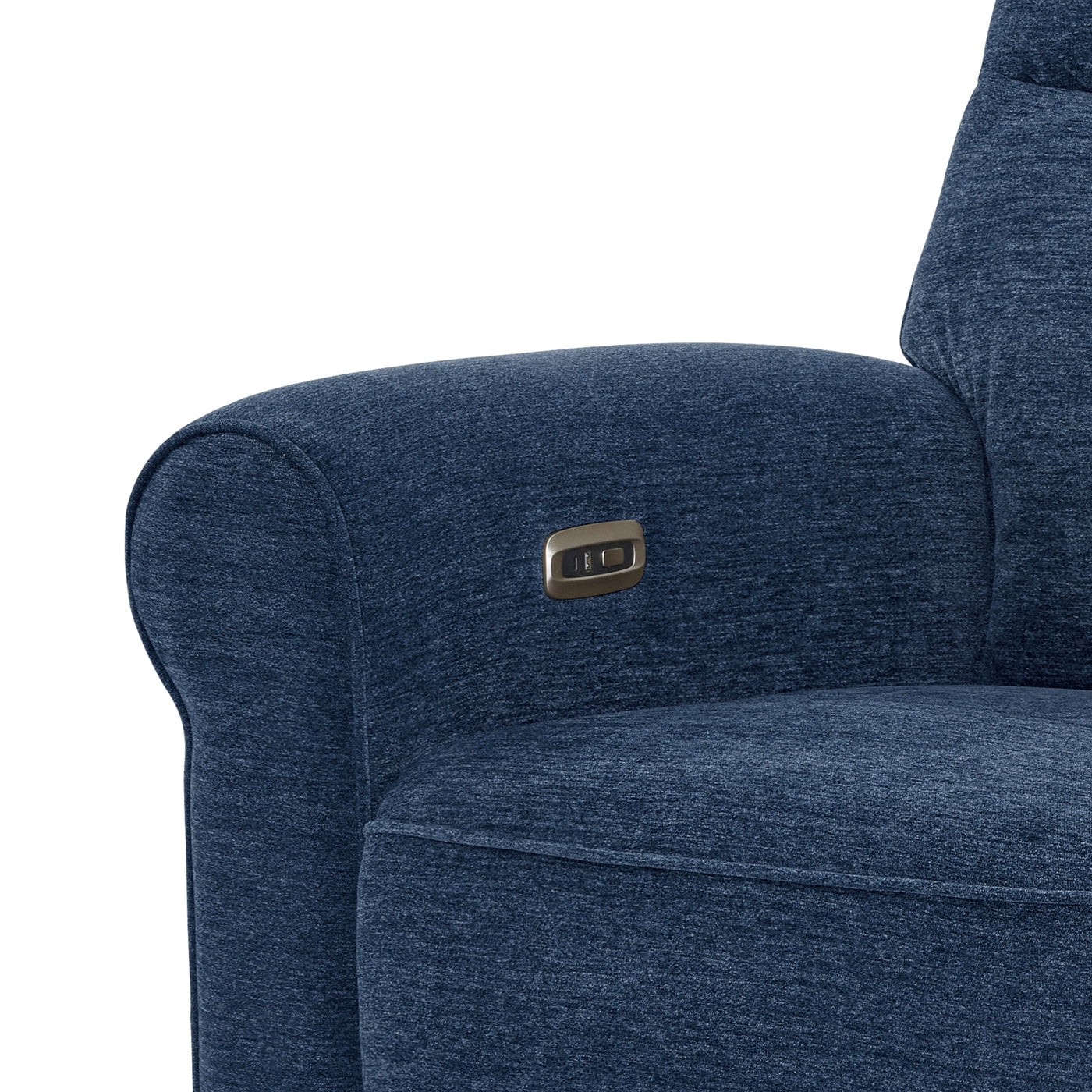 MCombo 78.3" Wall Hugger Power Loveseat Recliner Sofa with Console, Reclining Loveseat with USB Ports, Cup Holders, for Small Spaces Living Room RV, Fabric PR635M2 (Navy Blue)