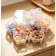 thumbnail image 5 of Multi‑Grid Snowflake‑Designed Clear Treat Container, Divided Plastic Storage Box for Assorted Candies, Reusable Holder for Gathering Table and Holiday Gift Use (Snowflake), 5 of 7