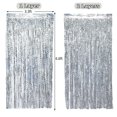 thumbnail image 4 of Cortinas con flecos KEEUH, lámina metálica plateada de 1 m x 2 m, paquete de 4, 4 of 9
